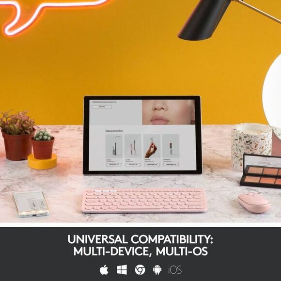 Logitech - K380 Multi Device Bluetooth Scissor Keybo Pink - Picture 3 of 5